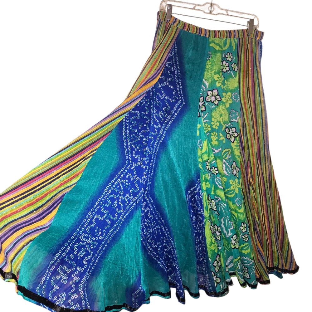 Soft Surroundings Multi-Print Color Fully Lined Maxi Skirt | Size Medium - Picture 3 of 12